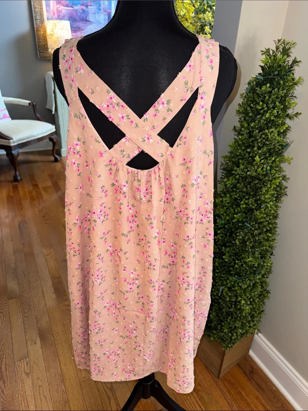 ANDRÉE BY UNIT Pink Floral Summer Dress Large - NWOT